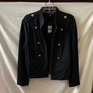 TOMMY HILFIGER Military Band Jacket in Midnight Navy/Gold Sz LARGE